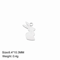 Pendentif lapin en plaqué or 18K pour bijoux, breloque accessoire DIY 6.4x10.3mm - Acier