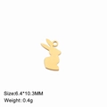 Vue détaillée d'un pendentif lapin en or 18 carats de 6,4x10,3mm pour bijoux DIY - Or