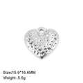 Pendentif coeur martelé en acier inoxydable 304 argenté pour création de bijoux DIY - Hammered Heart / Acier