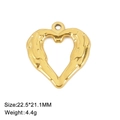 Pendentif en métal doré en forme de cœur avec surface texturée pour colliers DIY - Textured Heart / Or