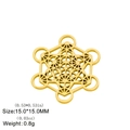 Metatron Geometrie-Anhänger aus goldenem Titanstahl mit Sechseck-Sternstruktur 15mm - Nur Anhänger (Ohne Kette) / Gold