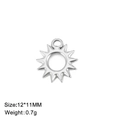 Minimalist silver hollow sun pendant in stainless steel, size 12x11mm, 0.7g weight - Hollow Sun / Steel