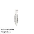 Feine Feder-Anhänger aus Edelstahl 15,6x3,5mm für DIY Schmuckherstellung - Stahlfarbe