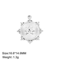 Retro stainless steel eight-pointed star pendant with radial texture for DIY jewelry - Convex Eight-Pointed Star / Steel