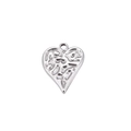 Macro view of a silver heart pendant with unique irregular textured relief surface - Steel