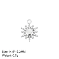 Polished stainless steel sun pendant for jewelry making 14.5x12.2mm silver charm - Bead Sun / Steel