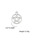 Polished stainless steel star circle charm pendant for DIY jewelry making 8.5x10.4mm - Steel