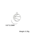 Ciondolo a pallacanestro traforato argento per creazione gioielli fai da te 9,9x12mm - Pallacanestro / Colore acciaio