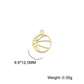 Pendentif basket-ball doré ajouré 9,9x12mm pour accessoires de bijoux DIY - Ballon de basket / Or