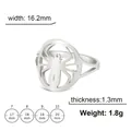 Polished stainless steel spider ring featuring a cut-out hollow animal design for men and women - US 7 / Steel