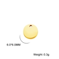 Polished 6mm golden stainless steel round pendant detail with 0.3g weight and top hole - Gold