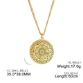 Roestvrijstalen ketting met zegel van de zeven aartsengelen hanger, maat 35x38mm - Goud