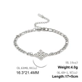 Silberfarbenes Hexenknoten Figaro-Armband aus Edelstahl mit keltischem Anhänger - Stahlfarben