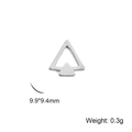 Detailed view of silver stainless steel triangle pendant with 9.9x9.4mm size and 0.3g weight - Double Arrow / Steel