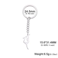 Titanium steel gymnastics keychain with rhythmic ribbon silhouette athlete pendant - Steel