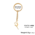 Golden titanium steel rhythmic gymnastics gymnast silhouette keychain charm - Gold