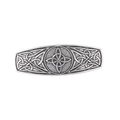 Vintage silver Celtic knot hair clip with intricate Nordic star engraving on white backdrop - Antique Silver