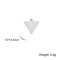 Macro view of solid stainless steel triangle pendant with 10x10.5mm size for DIY jewelry - Solid Triangle / Steel