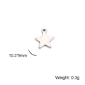 Colgante de estrella de acero inoxidable pulido con anillo para creación de joyería - Color acero