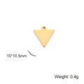 Polished 10x10.5mm solid stainless steel triangle charm in gold for jewelry making - Solid Triangle / Gold
