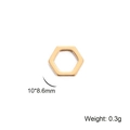 Rose gold hexagon hollow pendant in mirror stainless steel, size 10x8.6mm, 0.3g weight - Hexagon / Gold