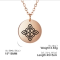 Rose gold stainless steel necklace with Celtic knot engraving and 45+5cm chain - Rose Gold