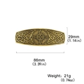 Detail van vintage Keltische knoop haarklem met afmetingen 86mm en gewicht van 21g - Antiek Goud