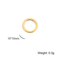 Polished gold stainless steel 10x10mm round circle pendant for DIY jewelry making - Ring / Gold