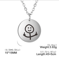 Collana con ciondolo a forma di smile stickman con dito medio in acciaio inox 304 - Color Acciaio