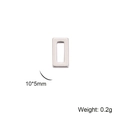 Detailed view of 10x5mm hollow rectangle geometric bead in matte silver finish - Rectangle / Steel