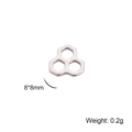 Detailed view of silver honeycomb pendant charm with 8x8mm size and 0.2g weight - Hollow Hexagon / Steel