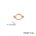 Golden stainless steel hexagon charm connector for DIY jewelry making 11.1x6.7mm - Double Hole Hexagon / Gold