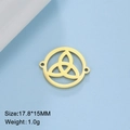 Golden stainless steel Triquetra knot pendant for DIY jewelry making 17.8x15mm - Triangle in Circle - Gold Color