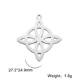 Silver Celtic knot infinity pendant made of stainless steel with dimensions and weight - Single Hole Witch Knot - Steel Color