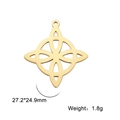 Macro shot of gold Celtic knot charm with size dimensions 27.2x24.9mm and 1.8g weight - Single Hole Witch Knot - Gold Color