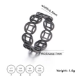Matte black stainless steel coin ring with hollow ancient pattern and 6.5mm width - US 7 / Black