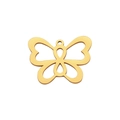 Pendente farfalla in acciaio inossidabile dorato lucido con design a infinito traforato - Oro