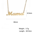 Gold-plated Mama letter necklace with 18K finish and fine chain, 45cm adjustable length - Gold