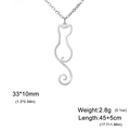 Minimalistische silberne Halskette aus Edelstahl mit Katzen-Anhänger-Silhouette - Stil 3 / Silber