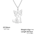 Minimalistische silberne Katzenanhänger-Halskette aus Edelstahl mit Maßangaben - Stil 4 / Silber