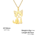 Minimalistische Katzen-Halskette in Gold-Edelstahl mit detaillierten Produktabmessungen - Stil 4 / Gold