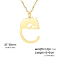 Minimalistische Katzen-Halskette aus goldenem Edelstahl mit Größen- und Gewichtsangaben - Stil 6 / Gold