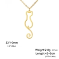 Minimalistische goldene Katzen-Umriss-Halskette aus Edelstahl mit feiner Kette - Stil 3 / Gold