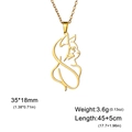 Minimalistische goldene Katzen-Halskette aus Edelstahl mit 45cm verstellbarer Kette - Stil 5 / Gold