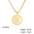 Punk style hollow round maze pendant necklace in gold stainless steel for jewelry seekers - Gold