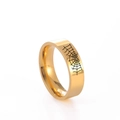 Anello largo 8mm in acciaio inossidabile dorato con motivo a ragnatela nera su sfondo bianco - US 7 / Oro