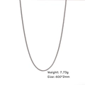 Collana a catena box in acciaio inox lucido, 600x2mm, dettaglio peso 7,73g - Argento-600*2mm