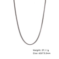 Collana da uomo a catena tonda in acciaio inossidabile, 600x3,5mm e peso di 27g - Argento-600*3.5mm