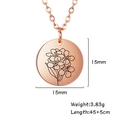 Collana in acciaio inossidabile oro rosa con ciondolo a fiore di biancospino 15mm - Oro rosa
