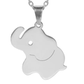 Gepolijste zilveren titanium stalen olifant hanger ketting met minimalistisch ontwerp - Staal Kleur Alleen Hanger (Zonder Ketting)